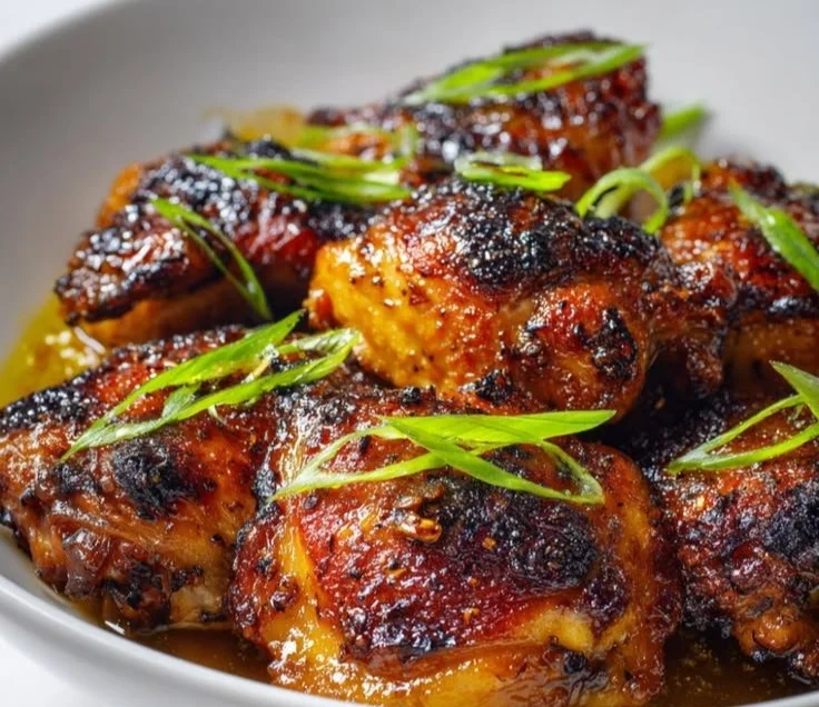 Savory miso chicken thighs marinated and grilled to perfection.