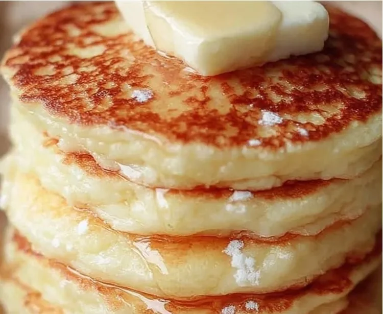 Delicious cottage cheese power pancakes cooked and served on a plate