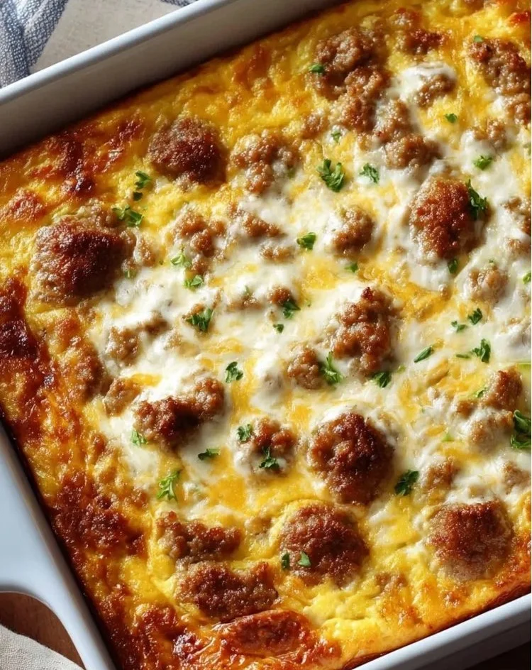High protein breakfast casserole for meal prep on a plate