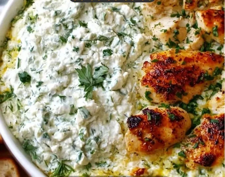 Delicious chicken tzatziki casserole baked to perfection with fresh ingredients.