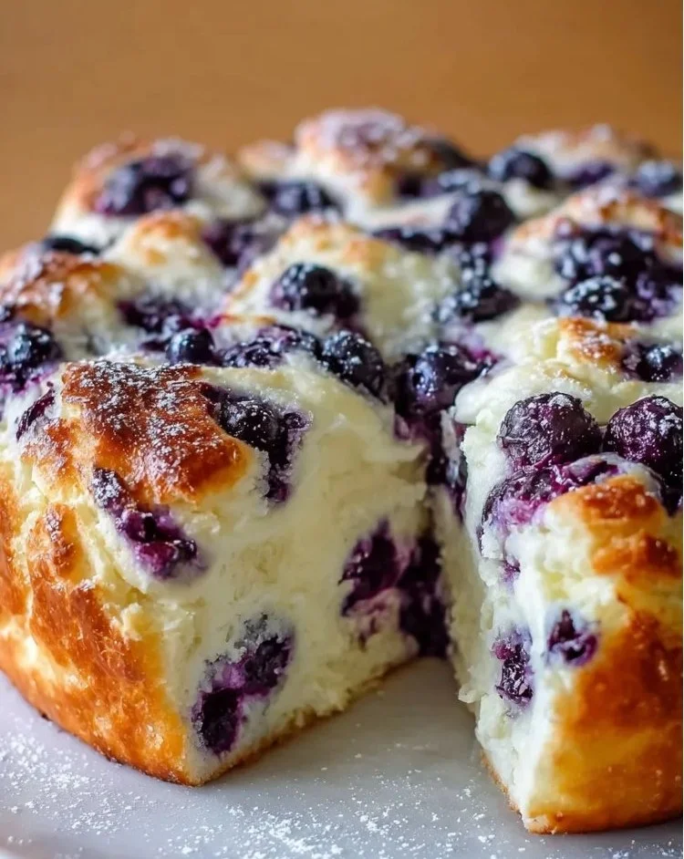 Fluffy blueberry cloud bread perfect for a high protein breakfast