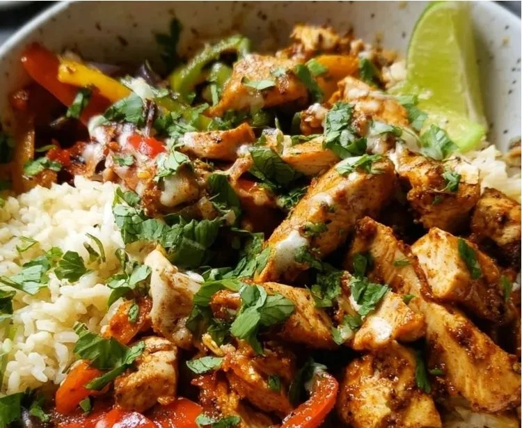 High-protein chicken fajita bowls ready for meal prep and busy weeknights