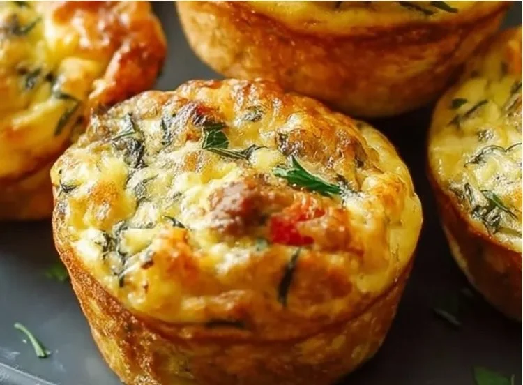 Delicious protein-packed savory muffins with sausage and pancake for breakfast.